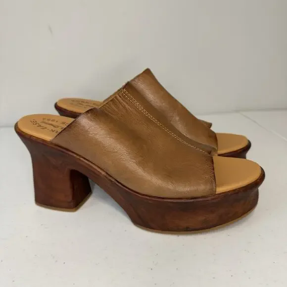 Kork-Ease Cassia Platform Shoes Women's Size 9M Brown Leather Slip On Clogs Open - Picture 3 of 16